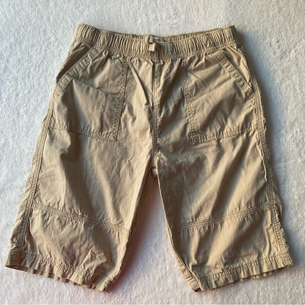 Buzz Cuts Carpenter Shorts Size 16 Tan elastic waist‎ 100% cotton